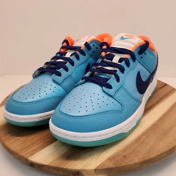 Nike Dunk Low SE "Baltic Blue/Deep Royal Blue/Total Orange" Men's Shoe Size 9.5 - Picture 7 of 11